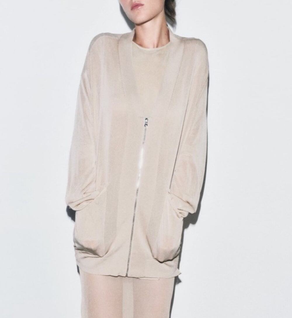 NWT Zara Influencer Sheer Twinset Sheer Knit Bomber And Matching Top